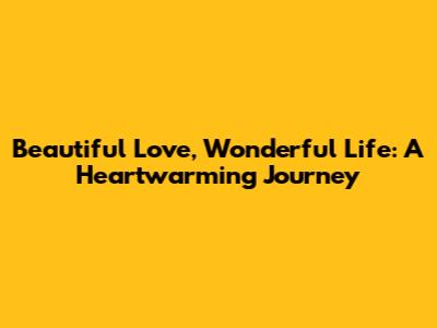 Beautiful Love, Wonderful Life: A Heartwarming Journey