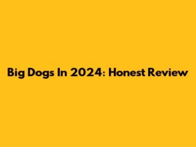 Big Dogs In 2024: Honest Review