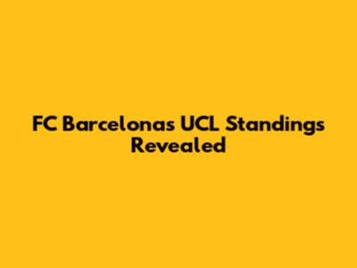 FC Barcelona's UCL Standings Revealed