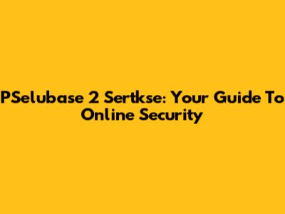PSelubase 2 Sertkse: Your Guide To Online Security